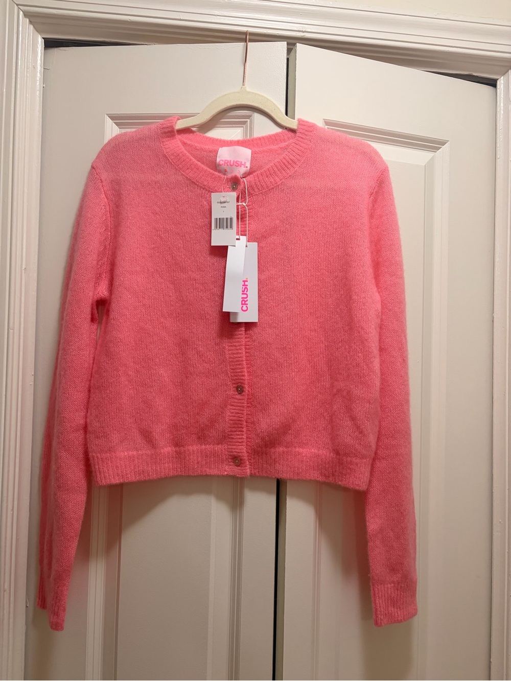 NWT Colorush Crush pink cashmere silk cardigan sweater size 1/small